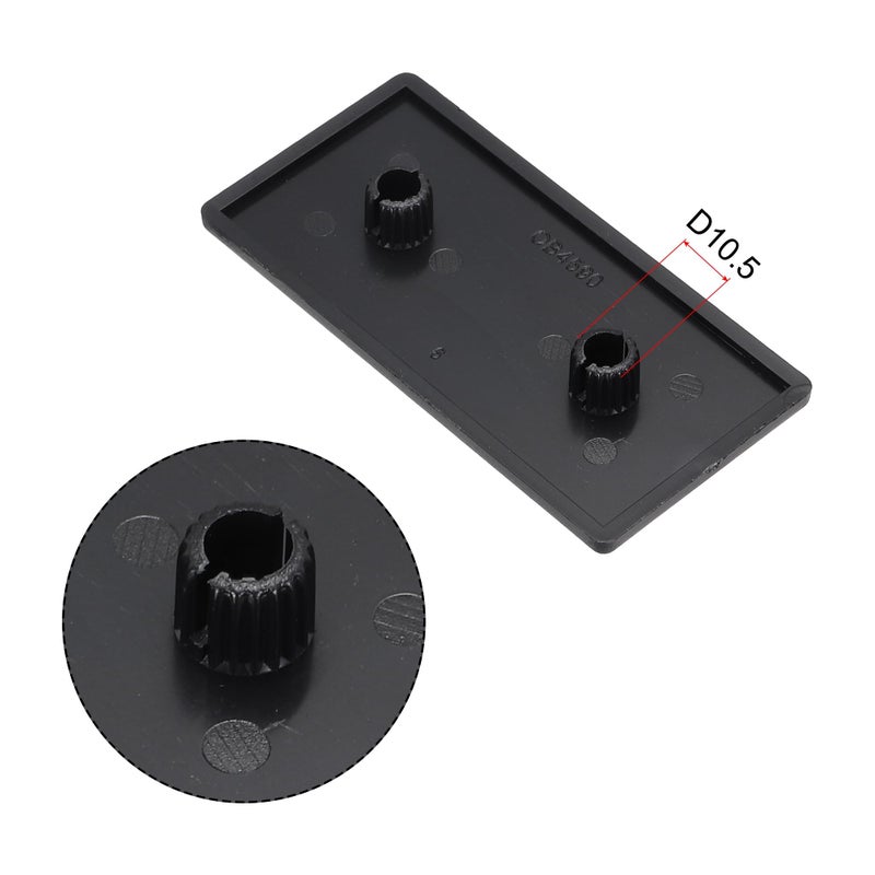 يو إكس سيل Uxcell غطاء نهاية بلاستيكي مستطيل من الألومنيوم باللون الأسود مقاس 45 × 90 مم 10 قطع - Image 3